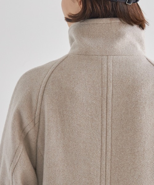 CITY TOKYO（シティトウキョウ）の「2WAYダブルメルトンスタンドコート（ステンカラーコート・レディース・ベージュ/カーキ/ブラック/その他2・2/1）」の18枚目の写真
