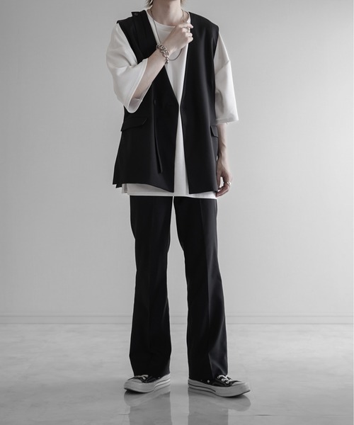 KUUUPY（クーピー）の「Semi Flare Pants SET-UP / セミフレアパンツ【セットアップ対応】（スラックス・メンズ・ブラック/モカ・LARGE/MEDIUM/SMALL）」の9枚目の写真