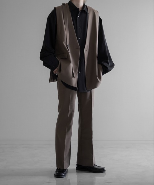 KUUUPY（クーピー）の「Semi Flare Pants SET-UP / セミフレアパンツ【セットアップ対応】（スラックス・メンズ・ブラック/モカ・LARGE/MEDIUM/SMALL）」の12枚目の写真