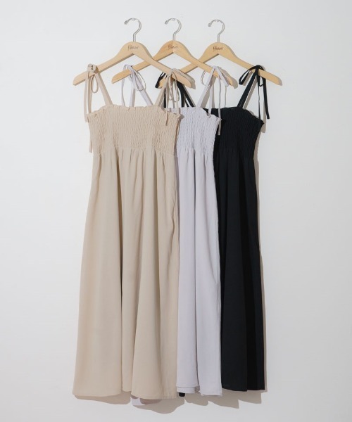 flower（フラワー）の「ナチュラルキャミワンピース４（ワンピース・レディース・アイボリー/グレー/ブラック・FREE）」の4枚目の写真