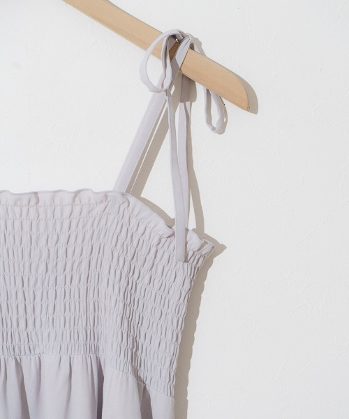 flower（フラワー）の「ナチュラルキャミワンピース４（ワンピース・レディース・アイボリー/グレー/ブラック・FREE）」の8枚目の写真