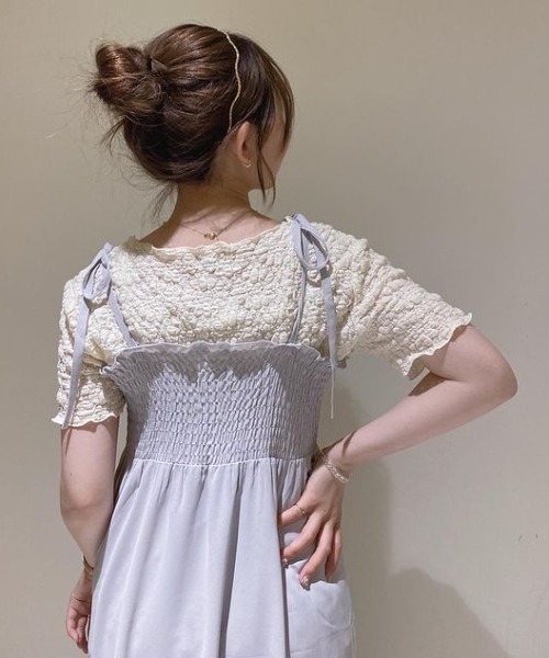 flower（フラワー）の「ナチュラルキャミワンピース４（ワンピース・レディース・アイボリー/グレー/ブラック・FREE）」の18枚目の写真