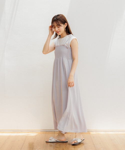flower（フラワー）の「ナチュラルキャミワンピース４（ワンピース・レディース・アイボリー/グレー/ブラック・FREE）」の20枚目の写真