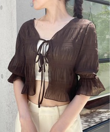 シフォンプリーツカーディガン