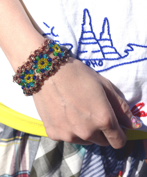 チャイハネ（チャイハネ）の「【チャイハネ】サマフラBEADSブレスレット（ブレスレット・レディース・ブルー/ピンク・FREE）」の5枚目の写真