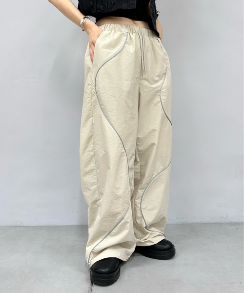 WHO'S WHO gallery(フーズフーギャラリー)の「ウェーブパイピングシャカパン(その他パンツ・レディース・アイボリー/チャコールグレー/ブラック・FREE)」の14枚目の写真