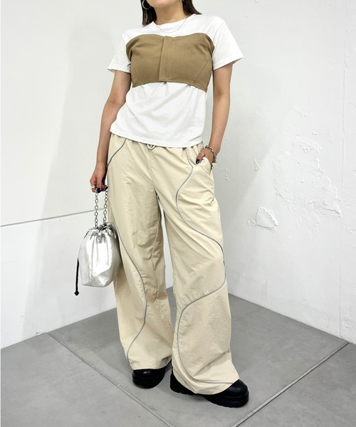 WHO'S WHO gallery(フーズフーギャラリー)の「ウェーブパイピングシャカパン(その他パンツ・レディース・アイボリー/チャコールグレー/ブラック・FREE)」の9枚目の写真