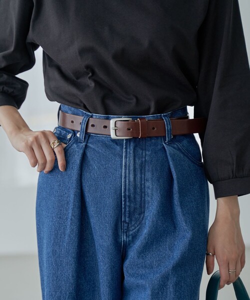 coen(コーエン)の「栃木レザーベルト30mm(ベルト・レディース・ブラック/ダークブラウン/ブラウン・FREE)」の10枚目の写真