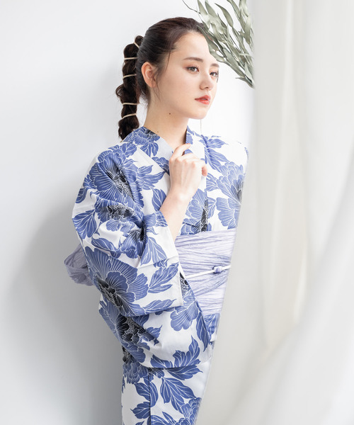 SOUBIEN(ソウビエン)の「夏を彩るレディース浴衣2点セット (浴衣+帯)(浴衣・レディース・ホワイト系その他2/グレー系その他/ホワイト系その他/ブルー系その他2/ホワイト系その他3/ホワイト系その他5/ブルー系その他/ホワイト系その他4・FREE)」の8枚目の写真