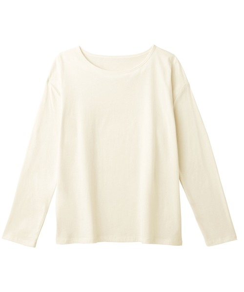 Viola e Viola(ヴィオラエヴィオラ)の「綿100%プルオーバー(クルーネック(Tシャツ/カットソー・レディース・モカ/ブルーパープル/ブラック/ボルドー/ホワイト/マスタード・LL/M/L/4L/3L/5L)」の11枚目の写真