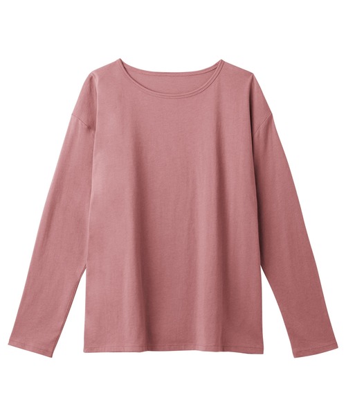 Viola e Viola(ヴィオラエヴィオラ)の「綿100%プルオーバー(クルーネック(Tシャツ/カットソー・レディース・モカ/ブルーパープル/ブラック/ボルドー/ホワイト/マスタード・LL/M/L/4L/3L/5L)」の17枚目の写真
