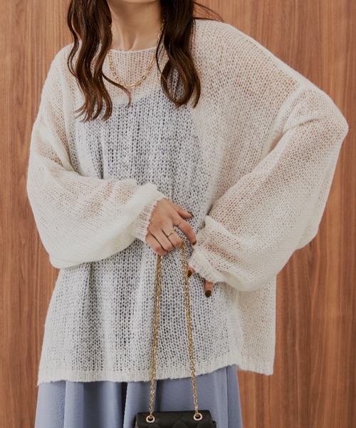 値下げ⭐︎yori テディカラープルオーバー　新品未使用　ホワイト　ニット MONO-MART LADY'S（モノマートレディース）の「フラワージャガード