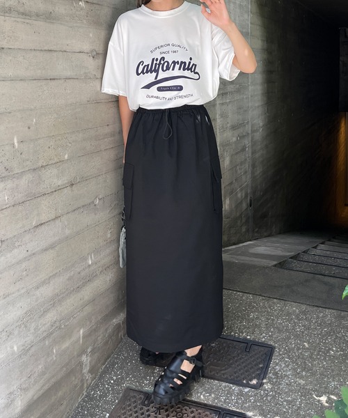 SallyLunn(サリーラン)の「ミリタリーロングカーゴスカート(スカート・レディース・ブラック/カーキ/ベージュ/チャコール・FREE)」の20枚目の写真