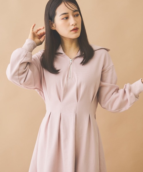 paravion（パラビオン）の「ハーフジップスウェットミニワンピース