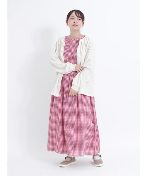 Samansa Mos2（サマンサ モスモス）の「リネン混柄アソート前後2WAYワンピース（ワンピース・レディース・マスタード/ブラック/ネイビー/チャコールグレー/グレー/レッド・F）」の17枚目の写真