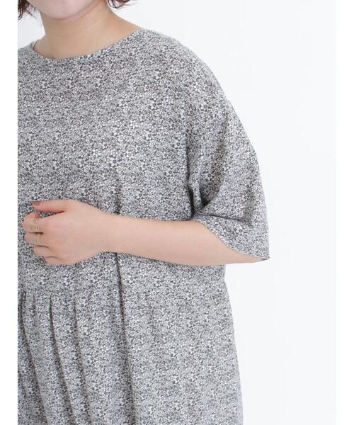 Samansa Mos2（サマンサ モスモス）の「リネン混柄アソート前後2WAYワンピース（ワンピース・レディース・マスタード/ブラック/ネイビー/チャコールグレー/グレー/レッド・F）」の21枚目の写真