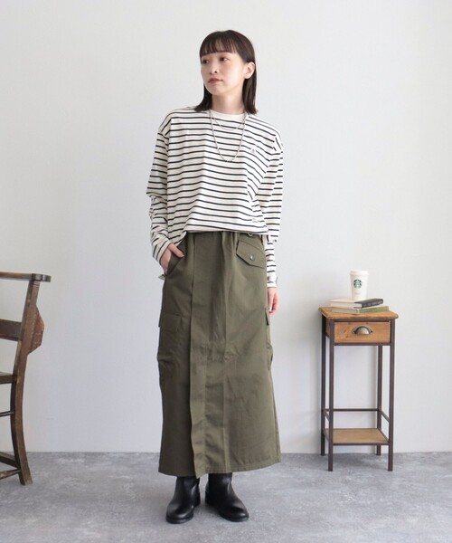 GEVACO（ゲバコ）の「【GEVACO/ゲバコ】ベーシックロングボーダーT（Tシャツ/カットソー・レディース・ホワイト系その他/ブラウン系その他/ブラック系その他・38）」の14枚目の写真