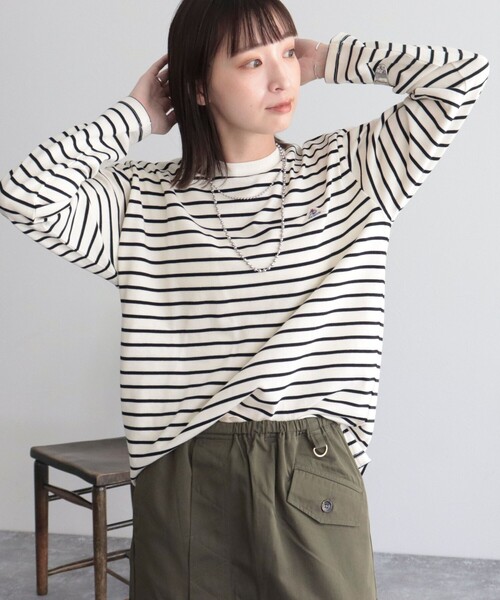 GEVACO（ゲバコ）の「【GEVACO/ゲバコ】ベーシックロングボーダーT（Tシャツ/カットソー・レディース・ホワイト系その他/ブラウン系その他/ブラック系その他・38）」の4枚目の写真