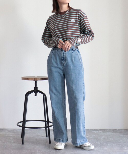 GEVACO（ゲバコ）の「【GEVACO/ゲバコ】ベーシックロングボーダーT（Tシャツ/カットソー・レディース・ホワイト系その他/ブラウン系その他/ブラック系その他・38）」の5枚目の写真