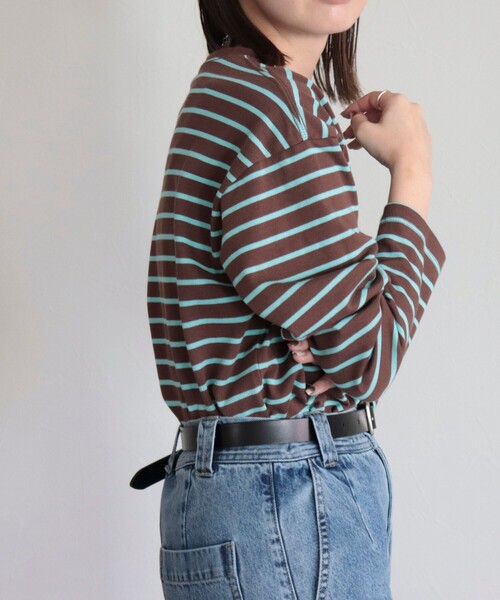 GEVACO（ゲバコ）の「【GEVACO/ゲバコ】ベーシックロングボーダーT（Tシャツ/カットソー・レディース・ホワイト系その他/ブラウン系その他/ブラック系その他・38）」の16枚目の写真