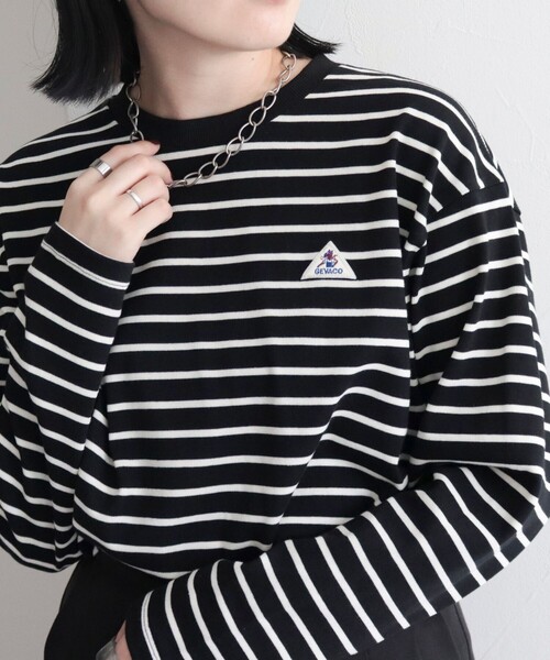 GEVACO（ゲバコ）の「【GEVACO/ゲバコ】ベーシックロングボーダーT（Tシャツ/カットソー・レディース・ホワイト系その他/ブラウン系その他/ブラック系その他・38）」の18枚目の写真