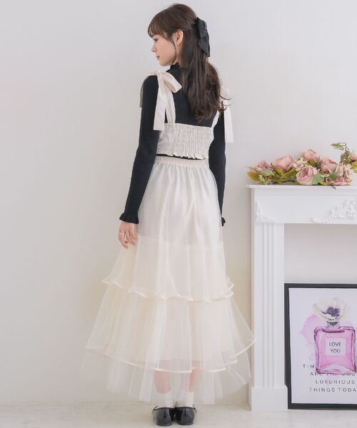 ems excite(エムズエキサイト)の「肩リボンビスチェ(シャツ/ブラウス・レディース・ナチュラル/ブルー/ブラック・FREE)」の8枚目の写真