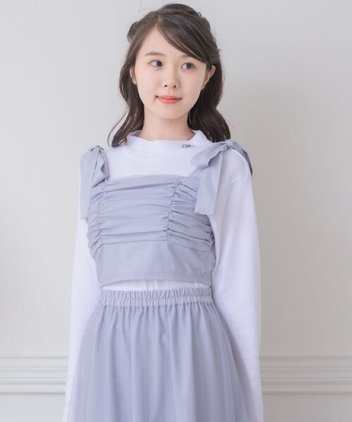 ems excite(エムズエキサイト)の「肩リボンビスチェ(シャツ/ブラウス・レディース・ナチュラル/ブルー/ブラック・FREE)」の16枚目の写真