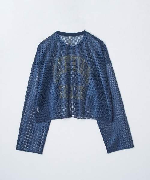売れ筋商品|||スタイルアンドコー カットソー レディース  Industrial Blue Combo k3&co.（ケイスリーアンドコー）の「PRINTED MESH L/S TEE（T