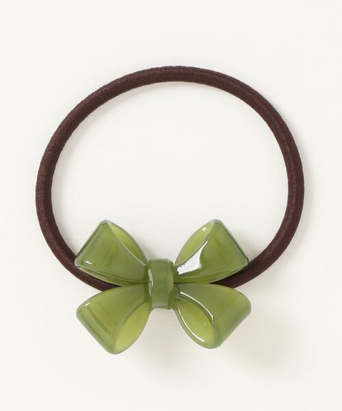 Fun & Daily(ファンアンドデイリー)の「アクリルリボンカラーヘアゴム(ヘアゴム・レディース・ブラウン/ベージュ/ブラック/レッド/ブルー/グリーン/ホワイト・FREE)」の6枚目の写真