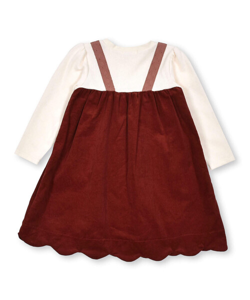 SLAP SLIP(スラップスリップ)の「裾スカラップコーデュロイドッキングワンピース(80~130cm)(ワンピース・キッズ・レッド/ブルー・100cm/130cm/110cm/90cm/120cm/80cm)」の8枚目の写真