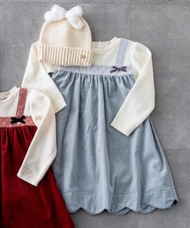 裾スカラップコーデュロイドッキングワンピース(80~130cm)