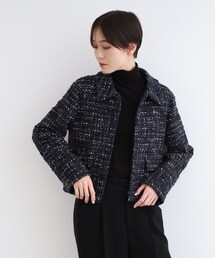 INDIVI（インディヴィ）の「◆【日本製／インポート素材】ミドル丈ツィードジャケット（ブルゾン）」