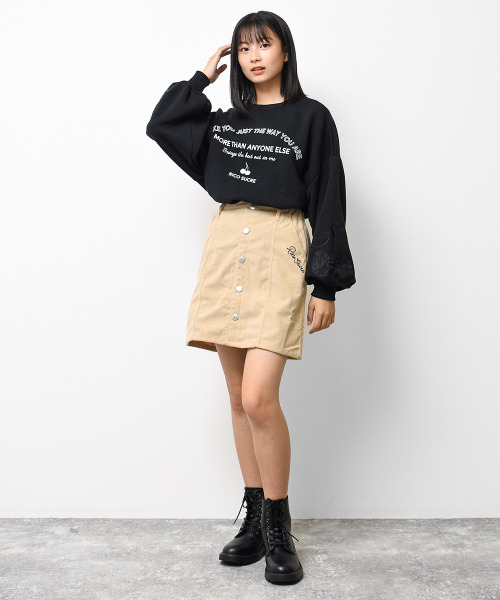 RiCO SUCRE（リコシュクレ）の「前身ボタンコーデュロイ台形