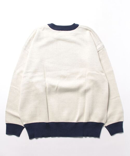 DISCUS ATHLETIC(ディスカス アスレチック)の「【DISCUS ATHLETIC】【DISCUS】カレッジジャガードニット(ニット/セーター・レディース・オレンジ/オフホワイト・M)」の3枚目の写真