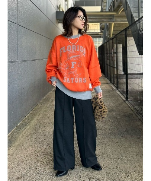 DISCUS ATHLETIC(ディスカス アスレチック)の「【DISCUS ATHLETIC】【DISCUS】カレッジジャガードニット(ニット/セーター・レディース・オレンジ/オフホワイト・M)」の21枚目の写真