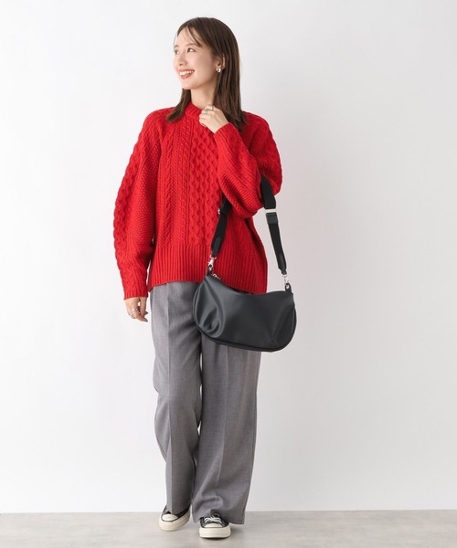 LEPSIM（レプシィム）の「5ゲージケーブルプルオーバー　971246（ニット/セーター・レディース・ブラウン/レッド/アイボリー・FREE）」の8枚目の写真