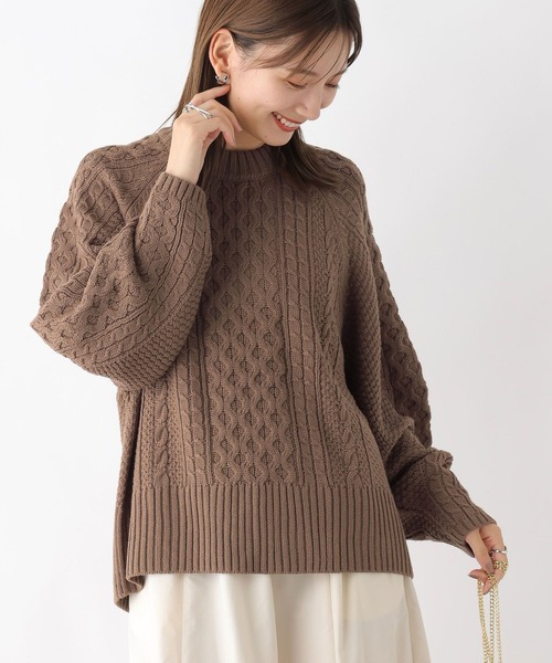 LEPSIM（レプシィム）の「5ゲージケーブルプルオーバー　971246（ニット/セーター・レディース・ブラウン/レッド/アイボリー・FREE）」の14枚目の写真