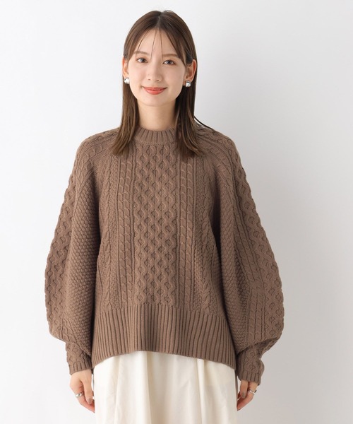 LEPSIM（レプシィム）の「5ゲージケーブルプルオーバー　971246（ニット/セーター・レディース・ブラウン/レッド/アイボリー・FREE）」の15枚目の写真