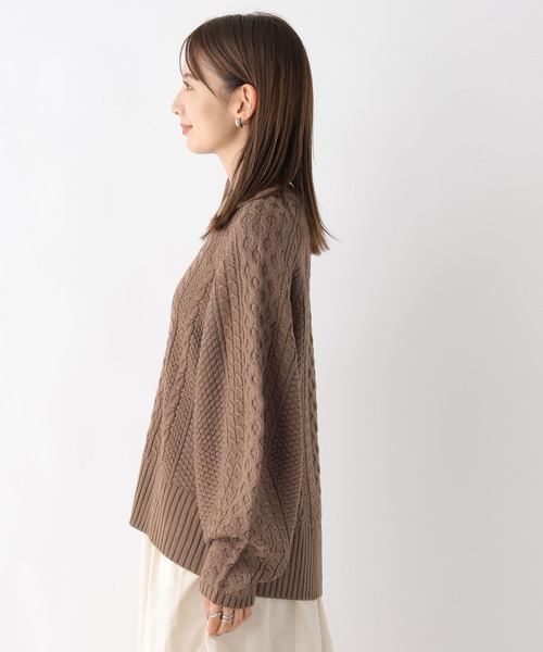 LEPSIM（レプシィム）の「5ゲージケーブルプルオーバー　971246（ニット/セーター・レディース・ブラウン/レッド/アイボリー・FREE）」の16枚目の写真