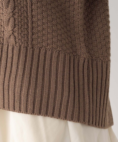 LEPSIM（レプシィム）の「5ゲージケーブルプルオーバー　971246（ニット/セーター・レディース・ブラウン/レッド/アイボリー・FREE）」の20枚目の写真