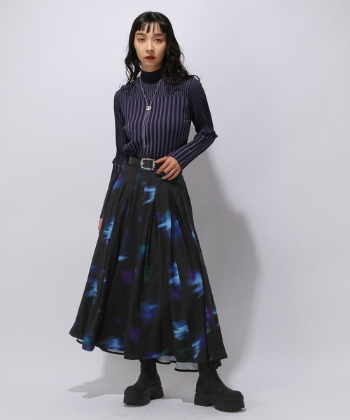 HARE（ハレ）の「ブロックランダムリブニット(HARE)（ニット/セーター・レディース・ブラック/ブルー/パープル/グリーン・FREE）」の20枚目の写真