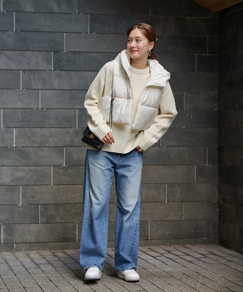 FRAMeWORK（フレームワーク）の「パファーショートベスト（ダウンベスト・レディース・サックスブルー/ホワイト系その他・FREE）」の6枚目の写真