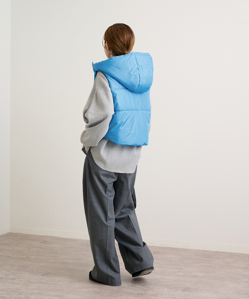 FRAMeWORK（フレームワーク）の「パファーショートベスト（ダウンベスト・レディース・サックスブルー/ホワイト系その他・FREE）」の17枚目の写真