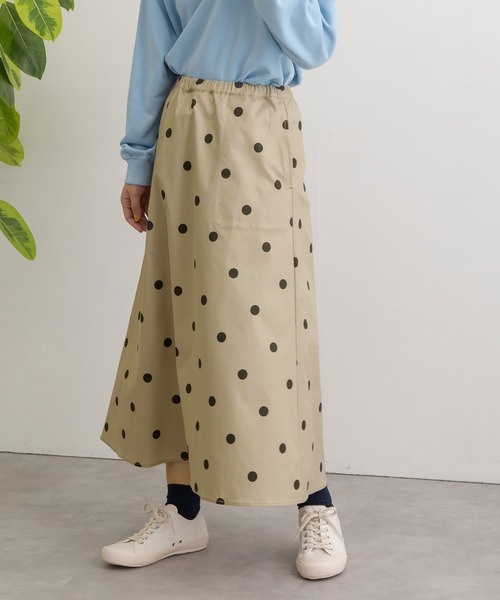 POU DOU DOU（プードゥドゥ）の「ドットプリントAラインスカート（スカート・レディース・ブラック/グレー系その他/グリーン・3）」の19枚目の写真