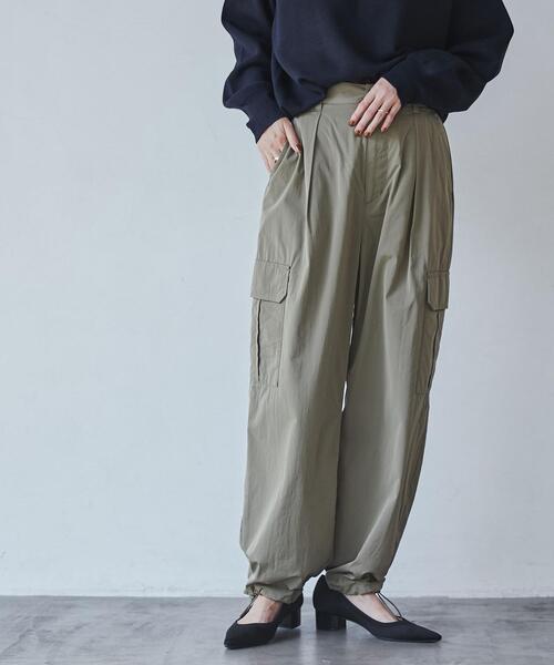 coen（コーエン）の「ナイロンカーゴパンツ（カーゴパンツ・レディース・オリーブ/ブラック・M/L）」の2枚目の写真