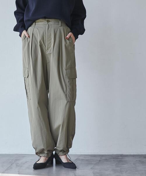 coen（コーエン）の「ナイロンカーゴパンツ（カーゴパンツ・レディース・オリーブ/ブラック・M/L）」の10枚目の写真