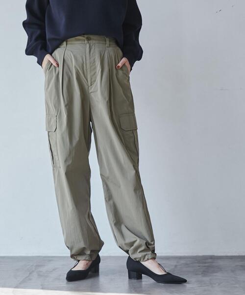 coen（コーエン）の「ナイロンカーゴパンツ（カーゴパンツ・レディース・オリーブ/ブラック・M/L）」の6枚目の写真