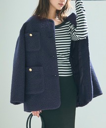 ひー【未使用・新品】J&M DAVIDSON ノーカラー 金ボタンコート J&M DAVIDSON ノーカラーツイードコート 金ボタン S - メルカリ