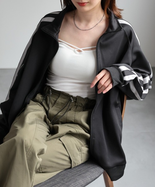 セール】ライン入りトラックジャケット/ジャージ（ジャージ