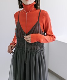 mystic | シャーリングチュールキャミワンピース(ワンピース)